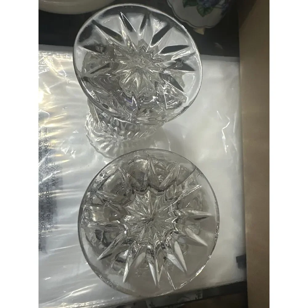 Set of 2 Zajecar cut crystal bud vases from Collectors Crystal Galleries line 5”